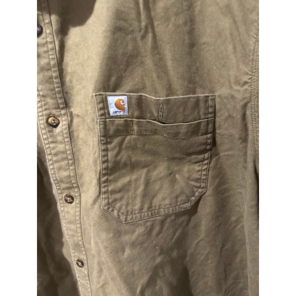 Carhartt Workwear Shirt Rugged Flex Rigby Mens 4XL Relaxed Fit Brownish Q - Picture 3 of 7